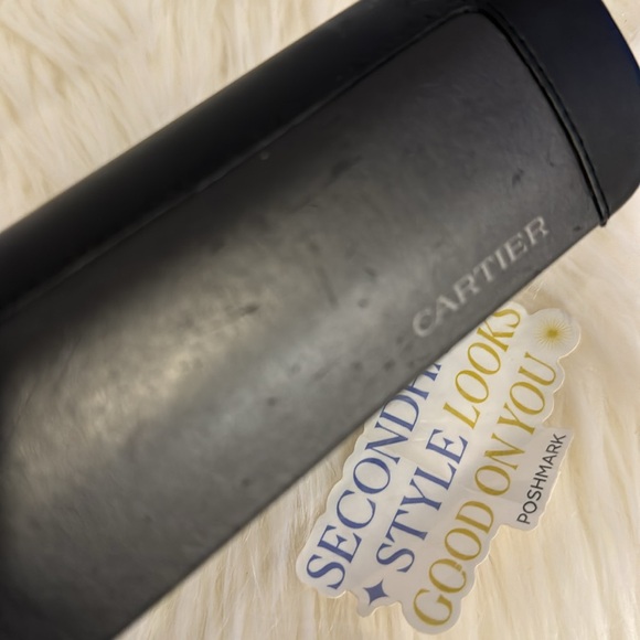 CARTIER Vintage Eyeglass Case Black Hard Faux Leather - Picture 5 of 6